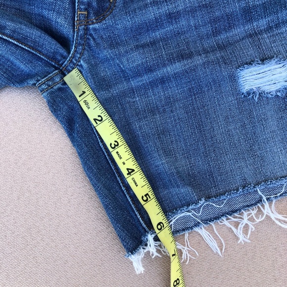 American Eagle Cotton Distressed Ripped Frayed Edges Mid Wash Cut Of Jeans 6 - Picture 14 of 16